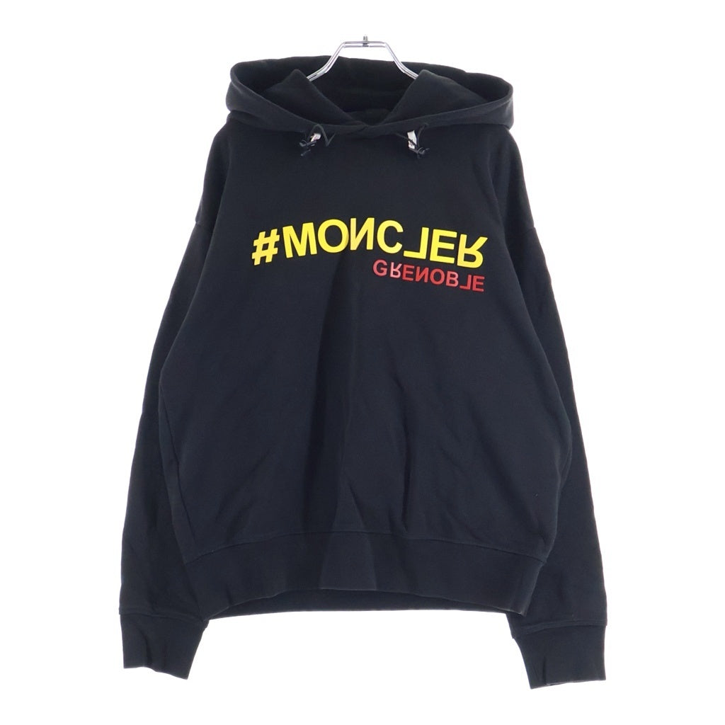 MONCLER(モンクレール) 22AW CAPPUCCIO HOODIE SWEATER フロントプリント プルオーバースウェットパーカー フーディ ブラック H20978G00025 80451