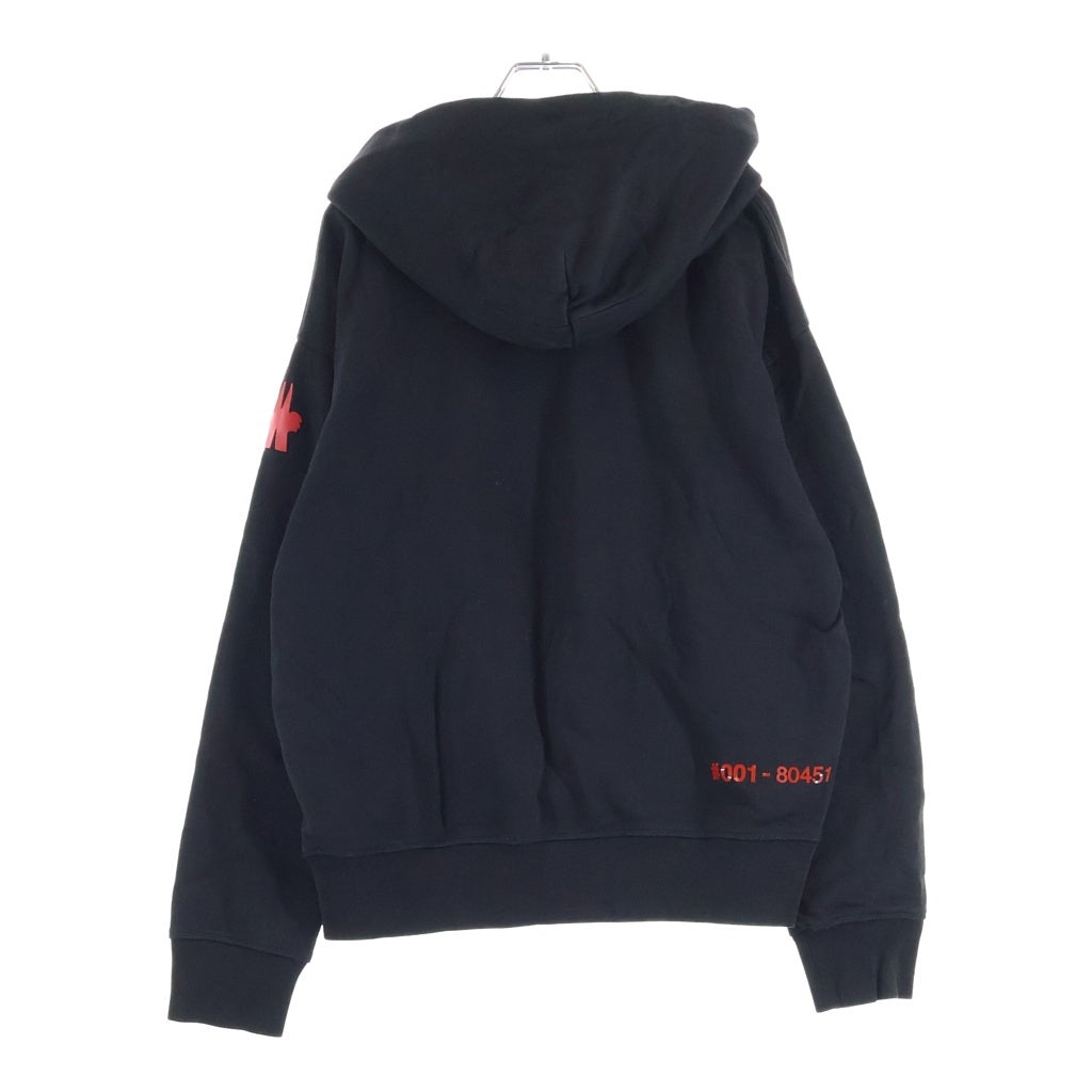 MONCLER(モンクレール) 22AW CAPPUCCIO HOODIE SWEATER フロントプリント プルオーバースウェットパーカー フーディ ブラック H20978G00025 80451