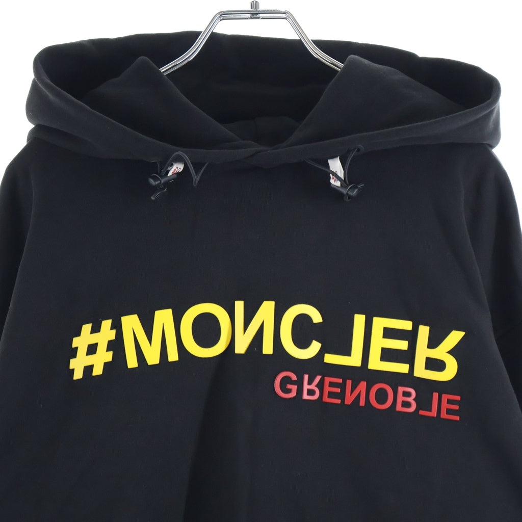 MONCLER(モンクレール) 22AW CAPPUCCIO HOODIE SWEATER フロントプリント プルオーバースウェットパーカー フーディ ブラック H20978G00025 80451