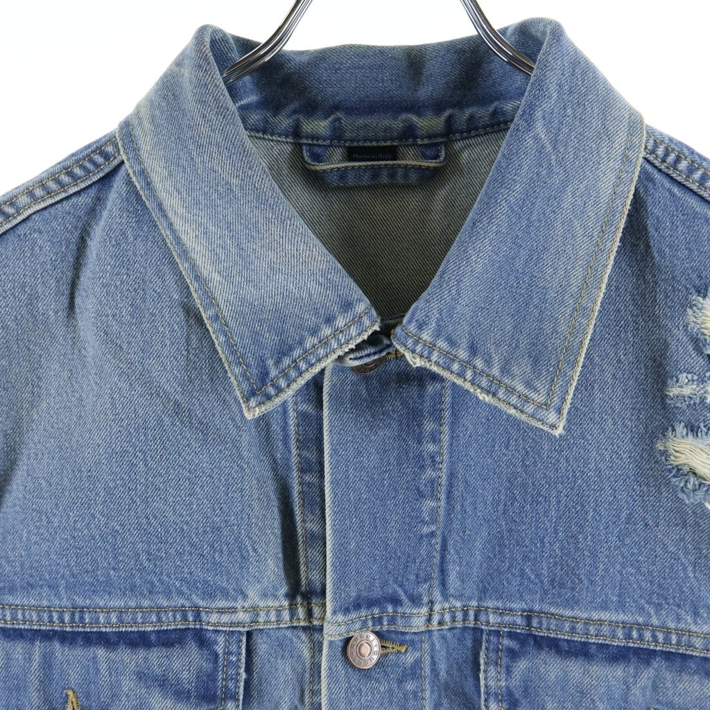 GUCCI(グッチ) ×Disney Donald Duck Eco Washed Denim Vest ディズニー ドナルドダック ダメージ加工 カットオフ デニムベスト インディゴブルー 640376 XDBH8