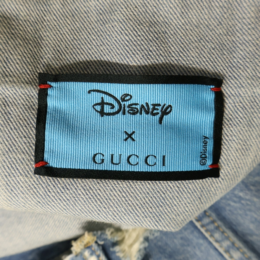 GUCCI(グッチ) ×Disney Donald Duck Eco Washed Denim Vest ディズニー ドナルドダック ダメージ加工 カットオフ デニムベスト インディゴブルー 640376 XDBH8