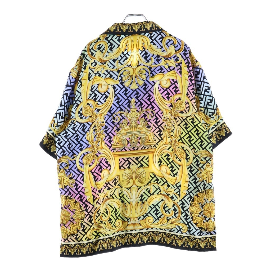VERSACE(ヴェルサーチ) ×FENDI SILK S/S SHIRTS フェンディ ズッカ柄 シルク 半袖シャツ ショートスリーブ マルチカラー 1006412 1A04381