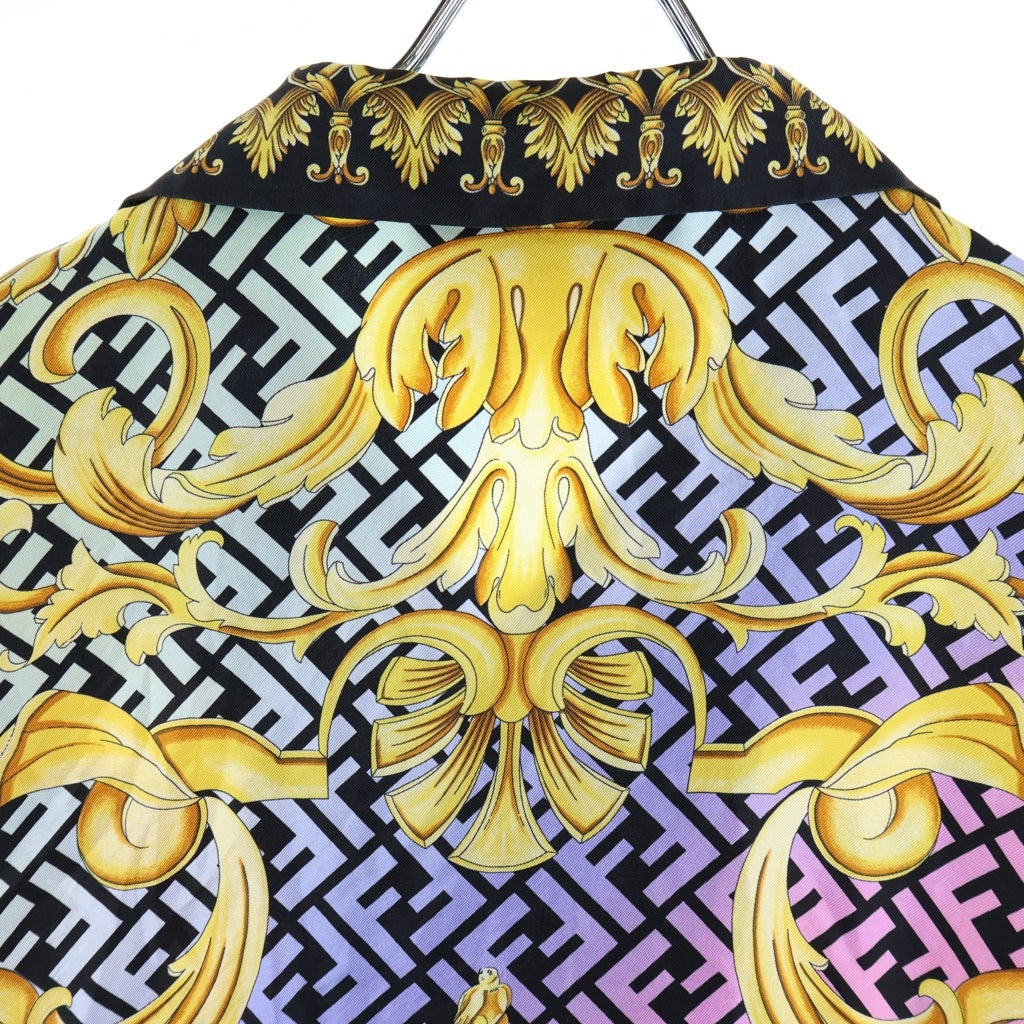 VERSACE(ヴェルサーチ) ×FENDI SILK S/S SHIRTS フェンディ ズッカ柄 シルク 半袖シャツ ショートスリーブ マルチカラー 1006412 1A04381