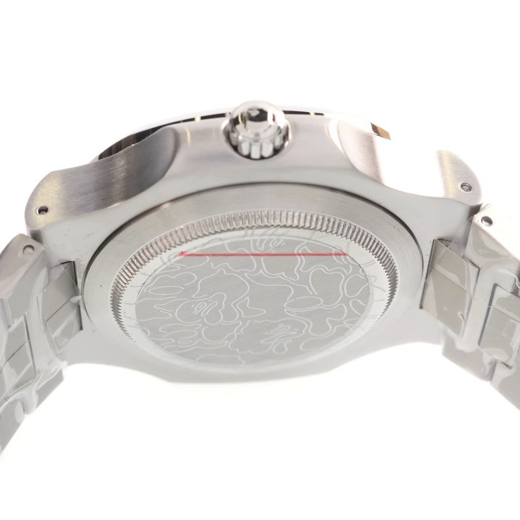 A BATHING APE(アベイシングエイプ) TYPE 10 BAPEX ♯1 黒文字盤 ウォッチ 腕時計 シルバー/ブラック 00WHK701302M