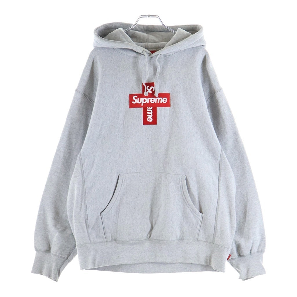 SUPREME(シュプリーム) 20AW Cross Box Logo Hooded Sweatshirt クロスボックスロゴ プルオーバースウェットパーカー フーディー グレー