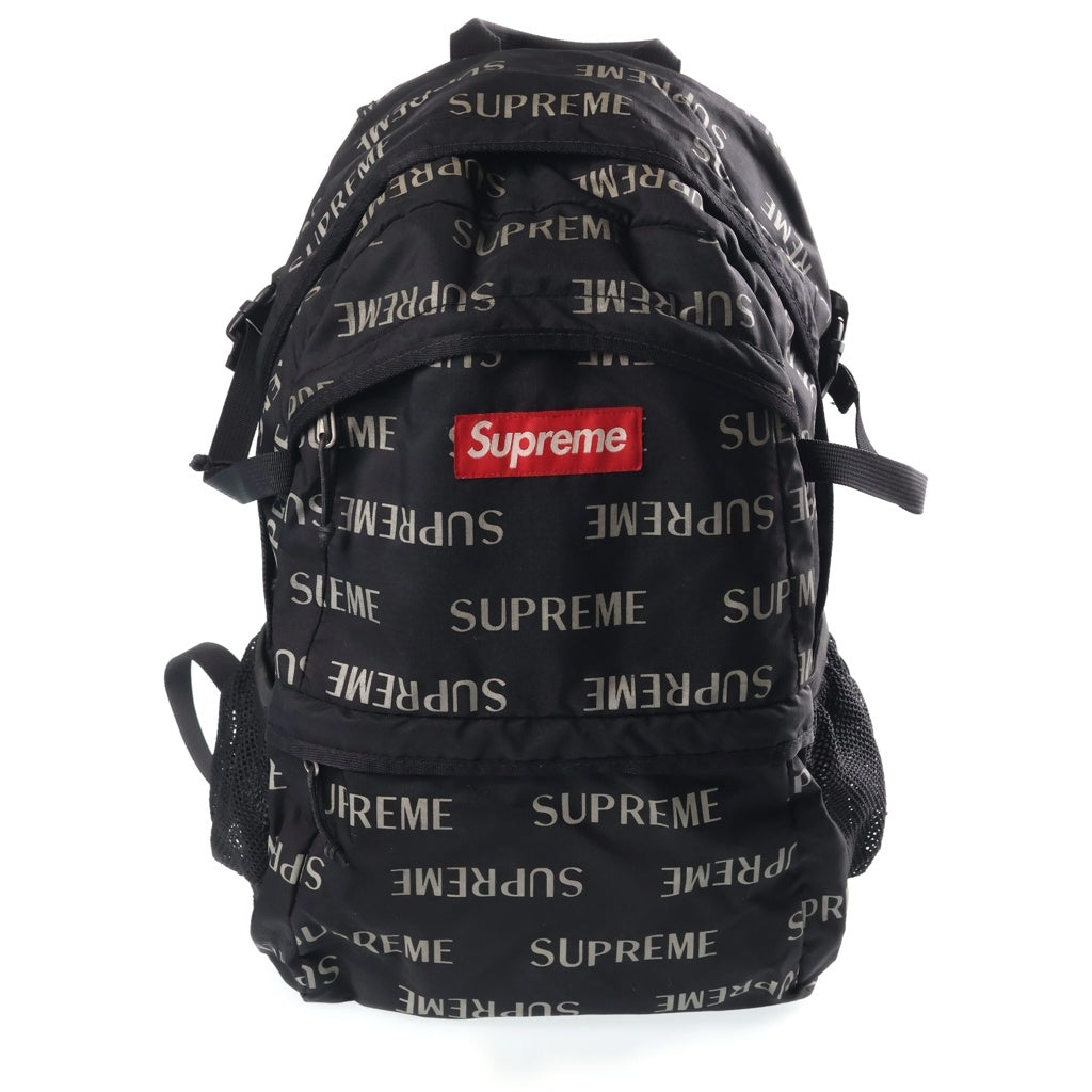 SUPREME(シュプリーム) 16AW 3M Reflective Repeat Backpack リフレクター ロゴ総柄 バックパック リュック ブラック