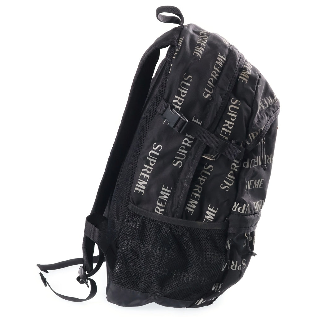 SUPREME(シュプリーム) 16AW 3M Reflective Repeat Backpack リフレクター ロゴ総柄 バックパック リュック ブラック