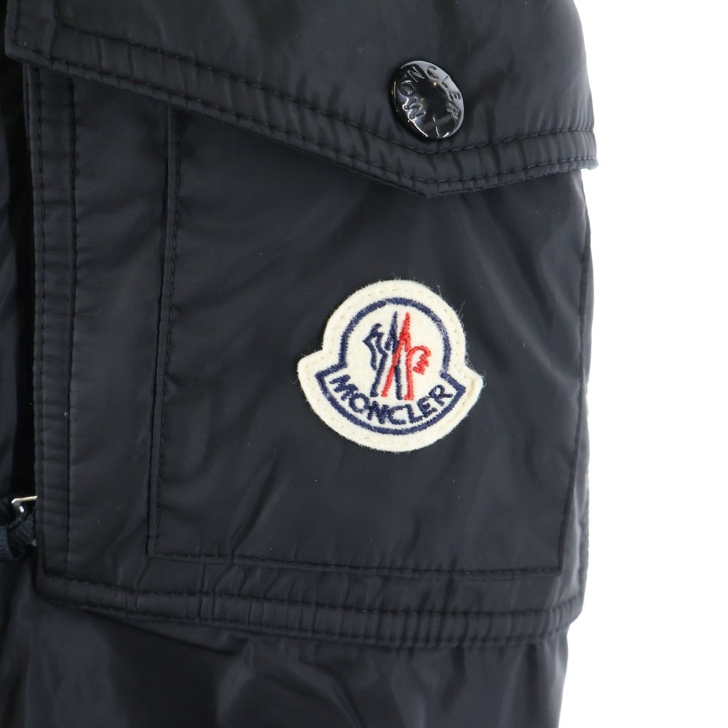 MONCLER(モンクレール) Sweat and Nylon Combination Pullover Sweatshirt K20918G00049 89A8F ロゴワッペン付き ナイロン切り替え プルオーバースウェット ブラック
