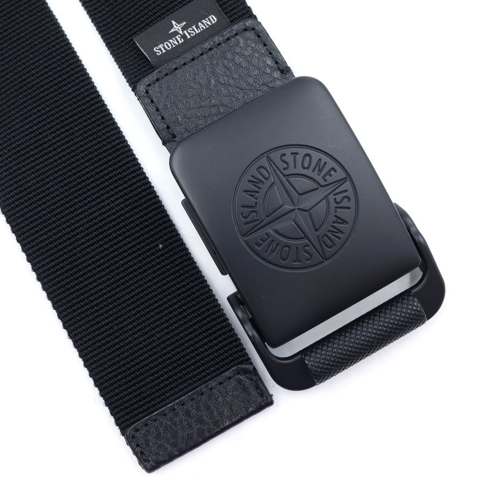 STONE ISLAND(ストーンアイランド) Compas Logo Buckle Nylon Belt コンパスロゴバックル ナイロンベルト ブラック L1S15930000