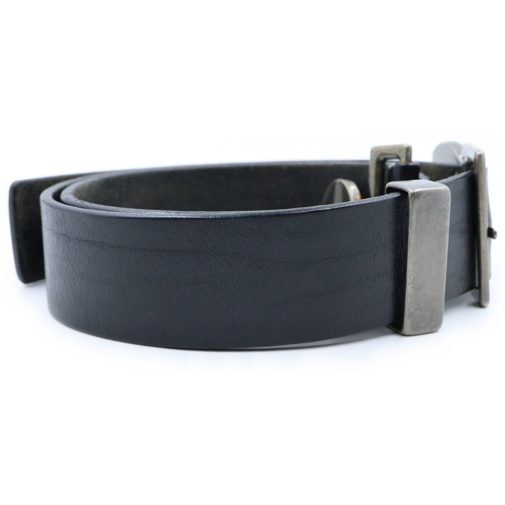 STONE ISLAND(ストーンアイランド) Compas Logo Buckle Leather Belt コンパスロゴバックル レザーベルト ブラック 551590190