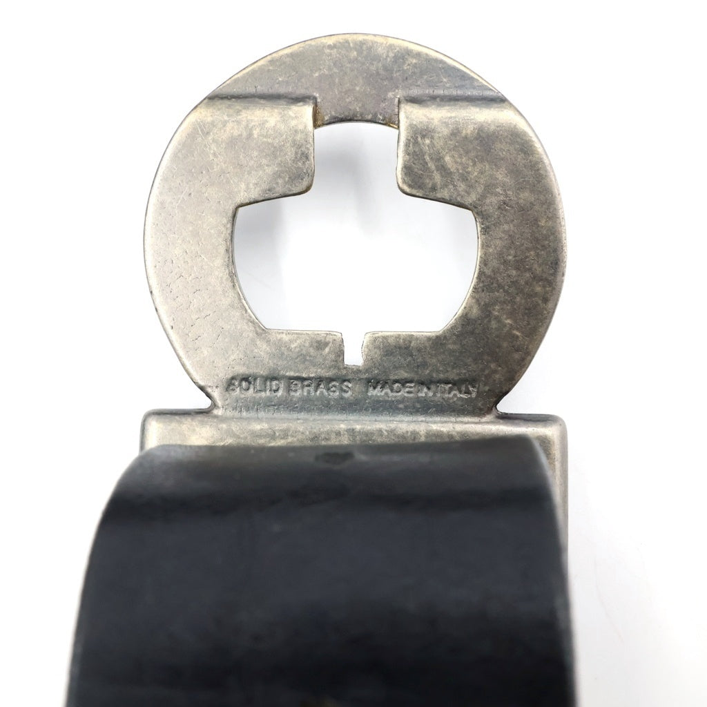 STONE ISLAND(ストーンアイランド) Compas Logo Buckle Leather Belt コンパスロゴバックル レザーベルト ブラック 551590190