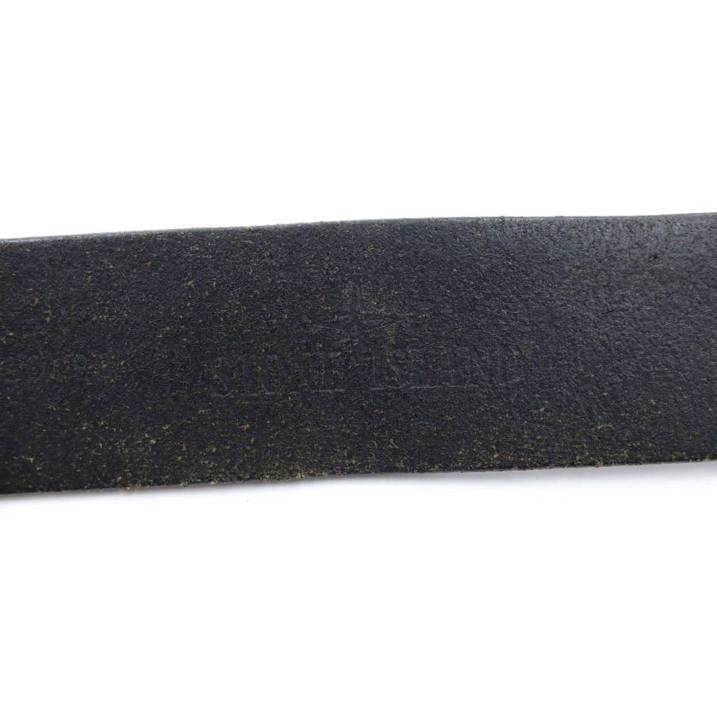 STONE ISLAND(ストーンアイランド) Compas Logo Buckle Leather Belt コンパスロゴバックル レザーベルト ブラック 551590190