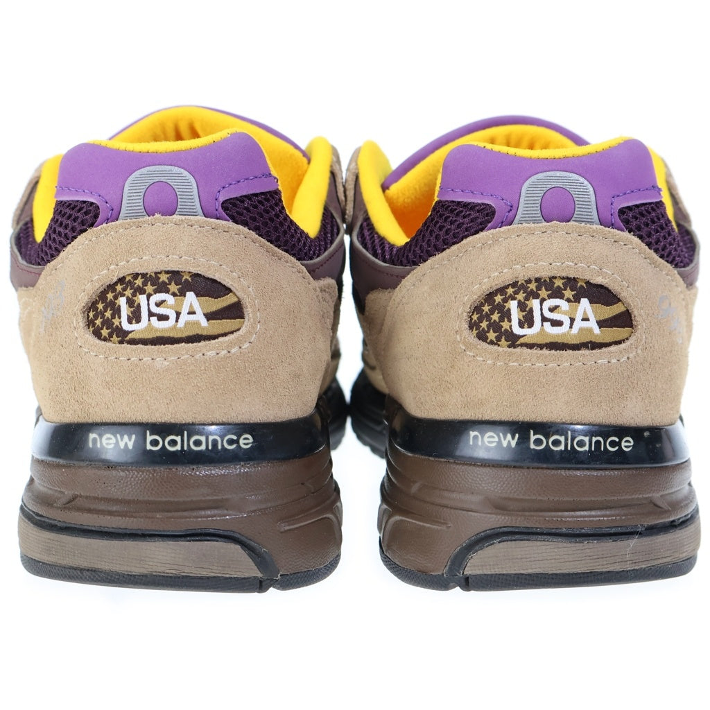 New Balance(ニューバランス) U993MU メッシュ スウェード ローカットスニーカー ブラウン/パープル US9.5/27.5cm