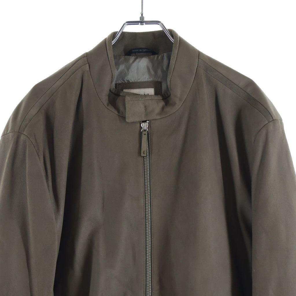 ARMANI COLLEZIONI(アルマーニ コレツィオーニ) ラムレザー ジップアップ ブルゾンジャケット グレージュ VCR31P VCP34