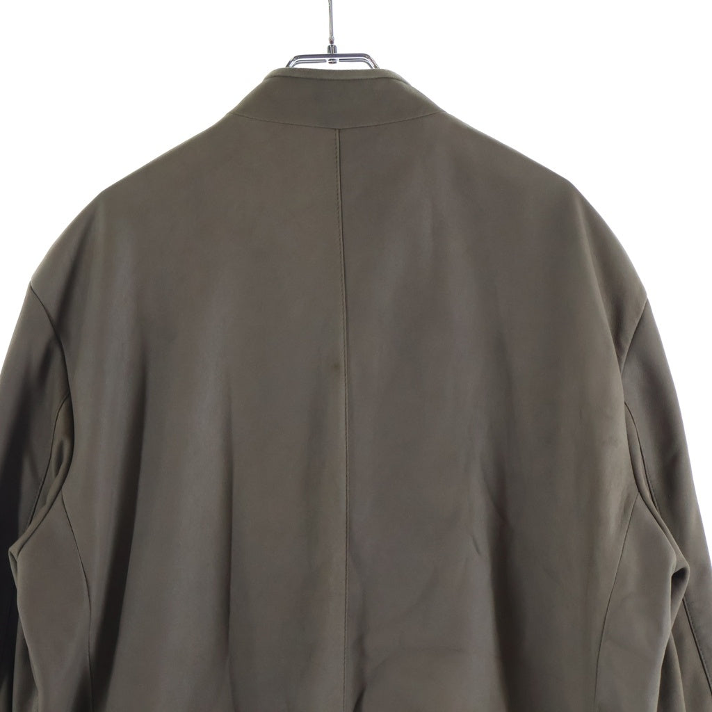 ARMANI COLLEZIONI(アルマーニ コレツィオーニ) ラムレザー ジップアップ ブルゾンジャケット グレージュ VCR31P VCP34