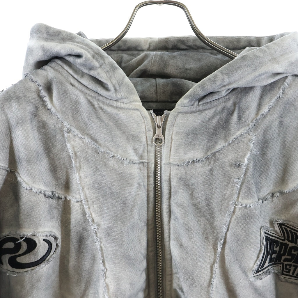 Personsoul(パーソンソール) DIRTY COTTON JACKET ブラッシング加工 フーディー オーバーサイズ 中綿ジャケット グレー HL6174