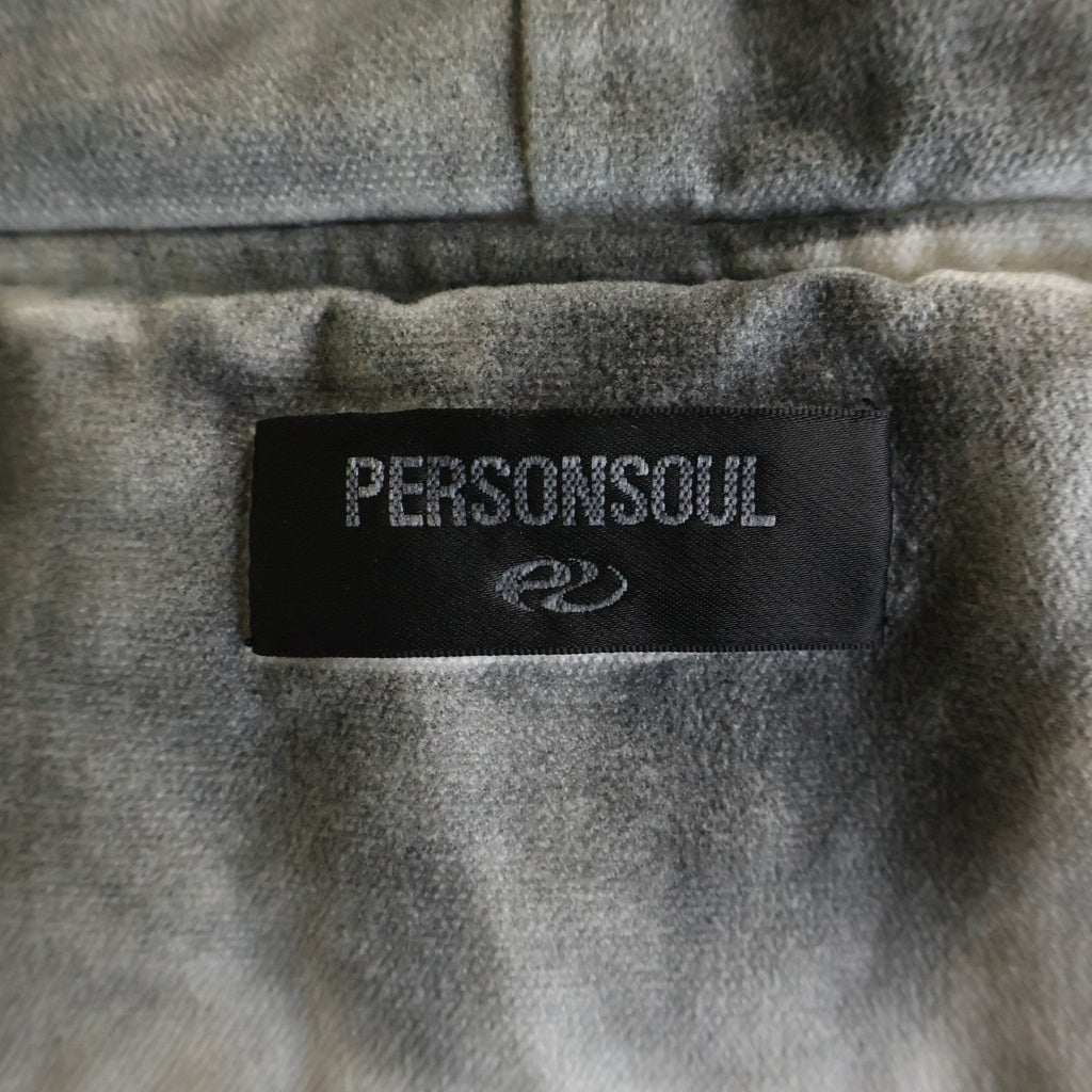 Personsoul(パーソンソール) DIRTY COTTON JACKET ブラッシング加工 フーディー オーバーサイズ 中綿ジャケット グレー HL6174