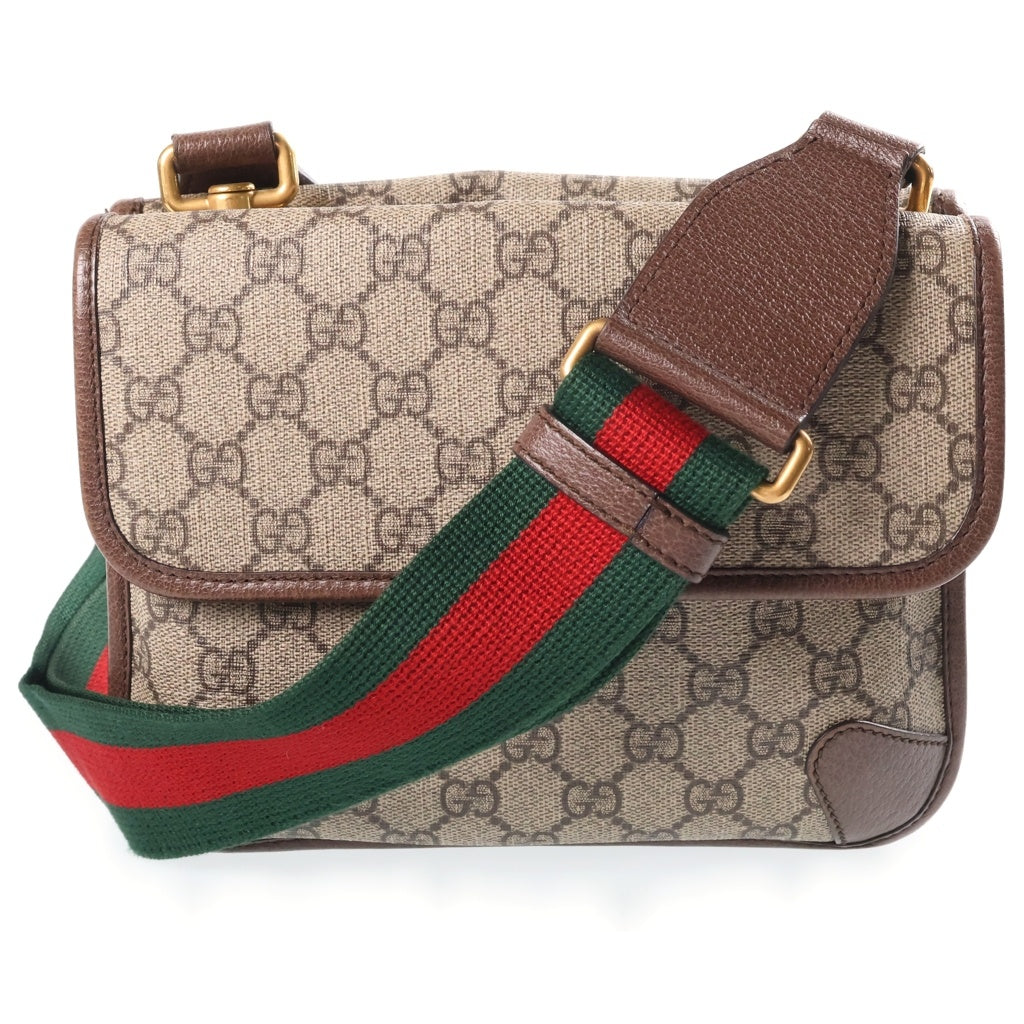 GUCCI(グッチ) GGスプリーム PVC スモール メッセンジャーバッグ ブラウン 501050 レディース