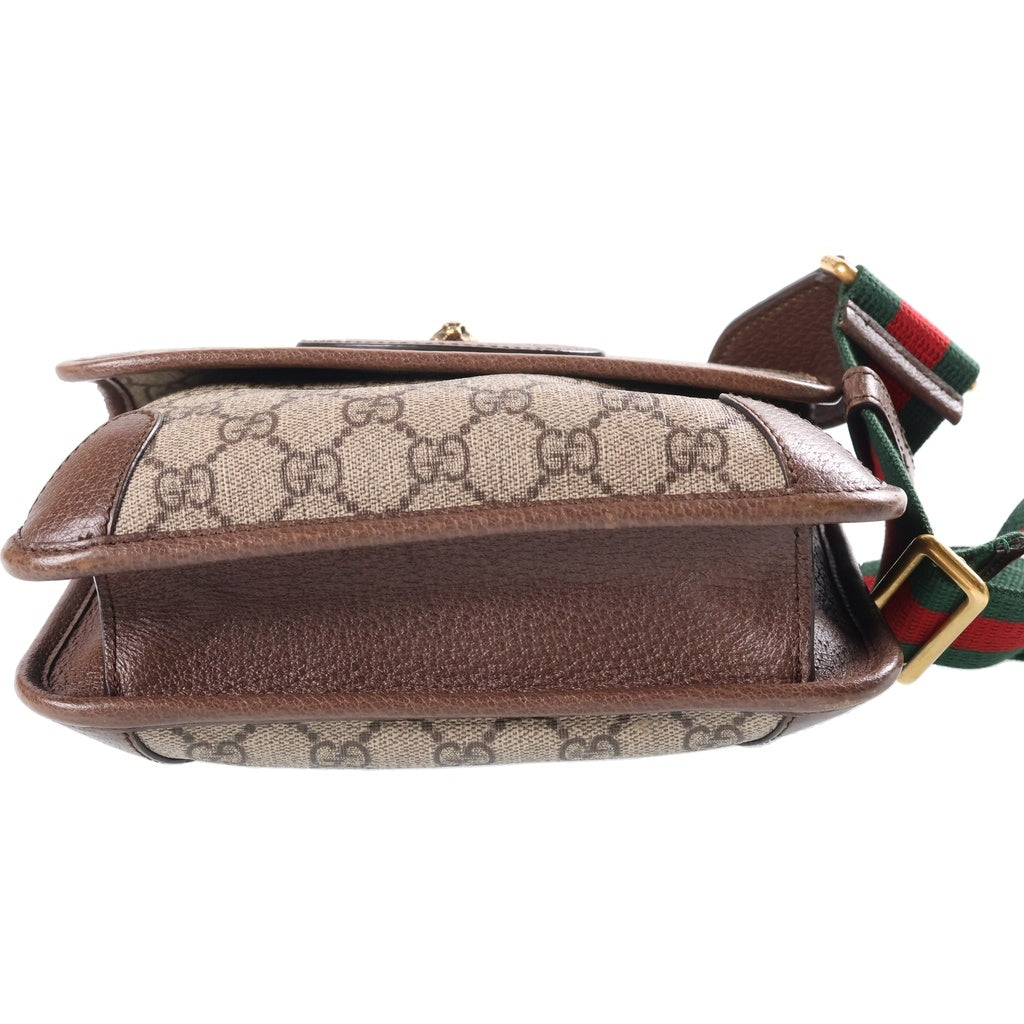 GUCCI(グッチ) GGスプリーム PVC スモール メッセンジャーバッグ ブラウン 501050 レディース