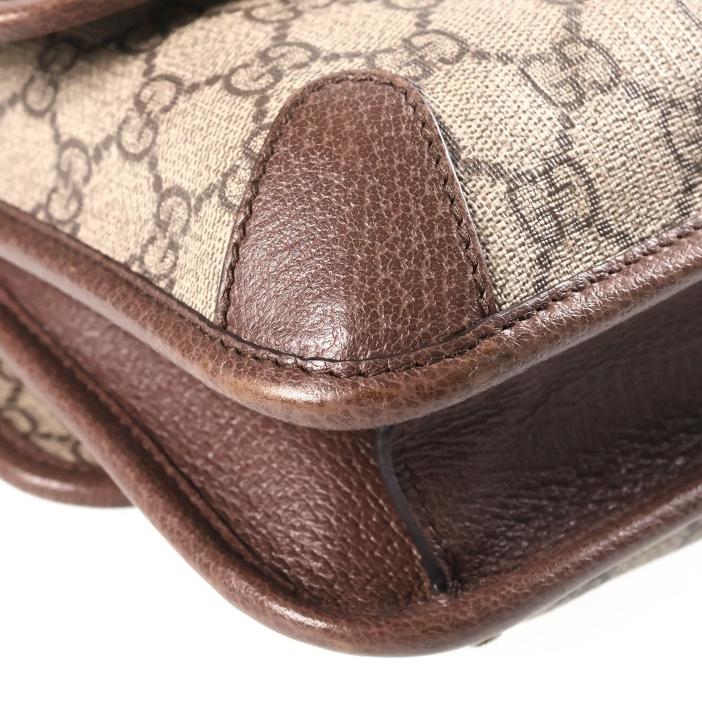 GUCCI(グッチ) GGスプリーム PVC スモール メッセンジャーバッグ ブラウン 501050 レディース
