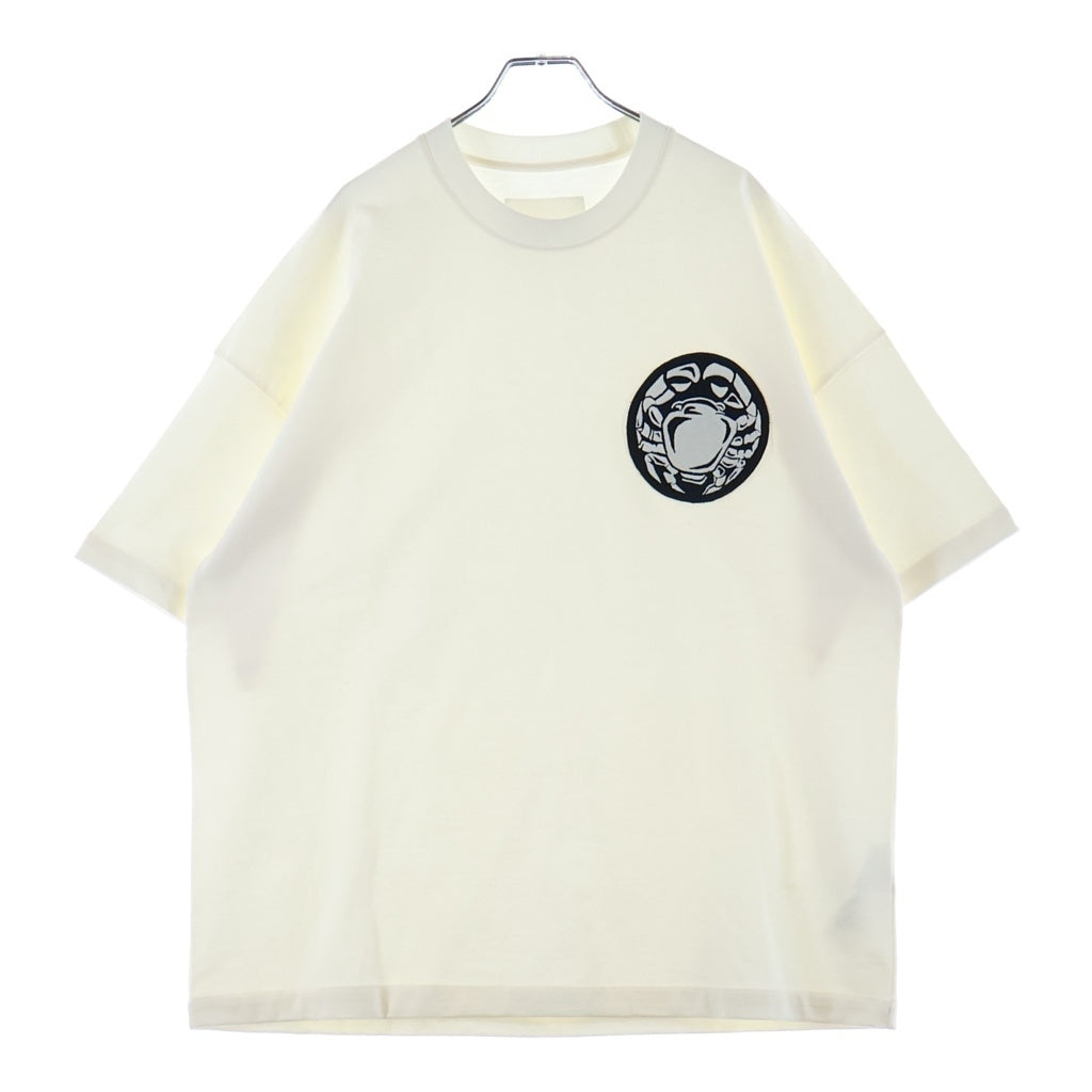 JIL SANDER(ジルサンダー) 22AW フロントワッペン付き クルーネックコットン 半袖Tシャツ カットソー ホワイト J21GC0018 J45092