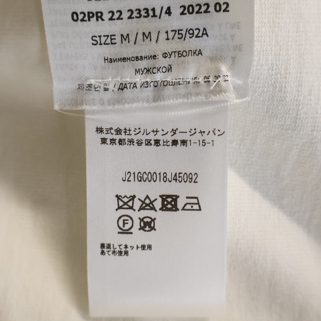 JIL SANDER(ジルサンダー) 22AW フロントワッペン付き クルーネックコットン 半袖Tシャツ カットソー ホワイト J21GC0018 J45092