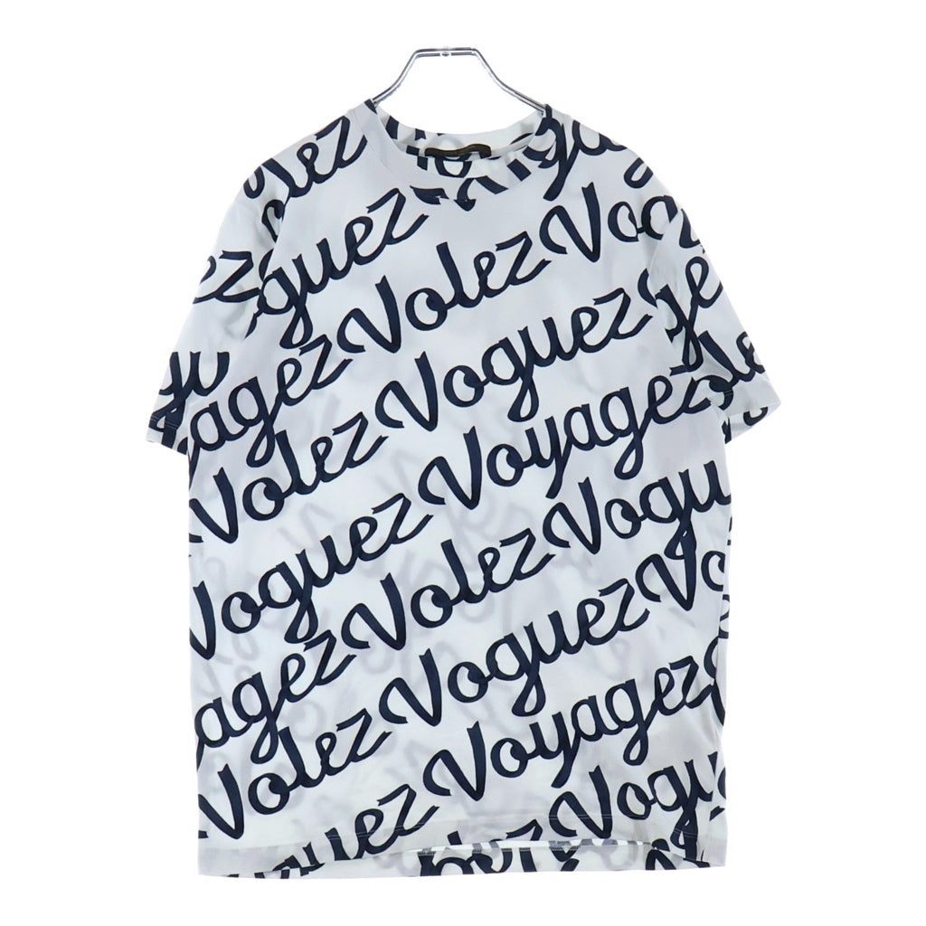 LOUIS VUITTON(ルイヴィトン) 16AW VOGUEZ VOYAGEZ Tee RM162 JPD HAY92W ヴォゲ ヴォワヤジェ 総柄 コットン クルーネック半袖Tシャツ カットソー ホワイト/ブラック