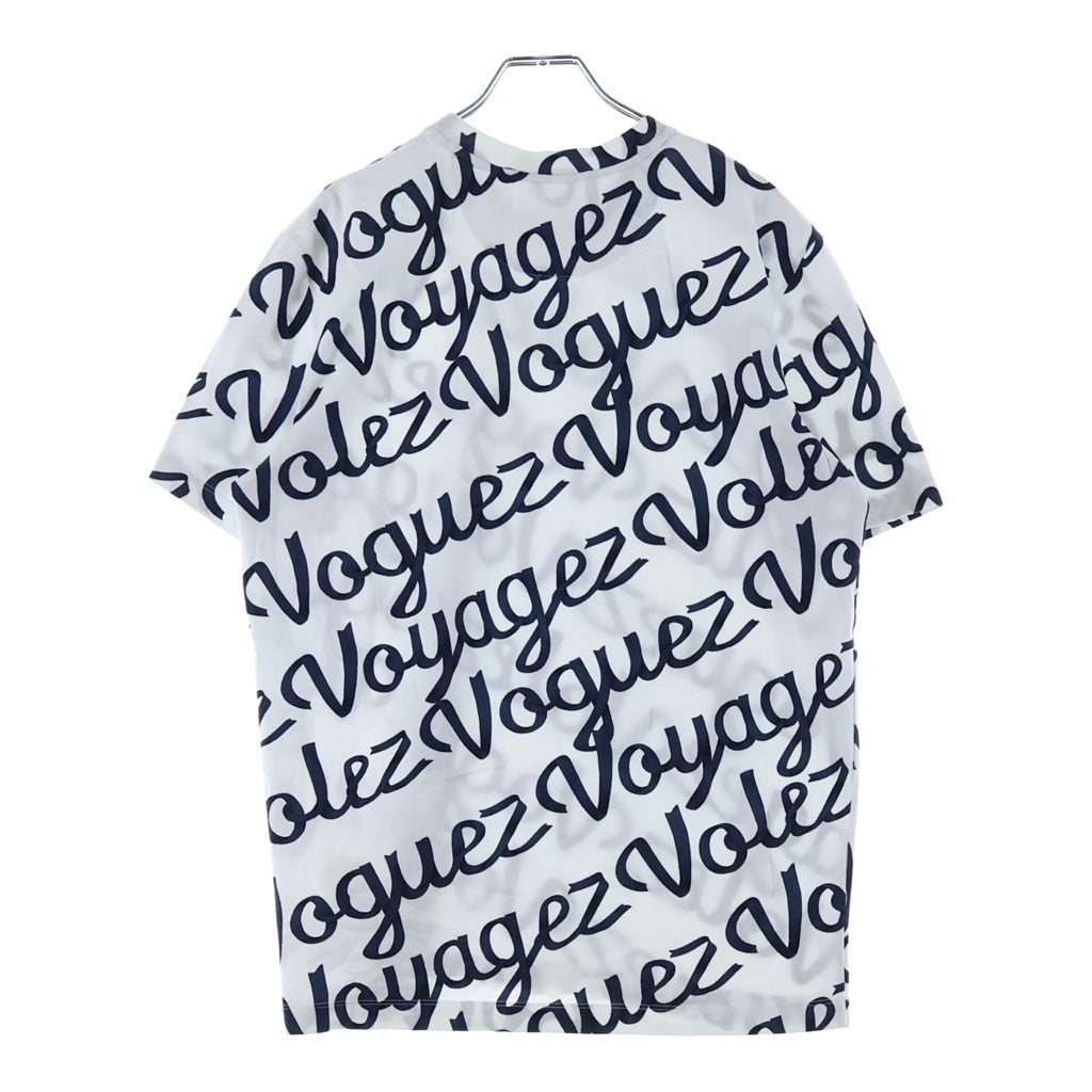 LOUIS VUITTON(ルイヴィトン) 16AW VOGUEZ VOYAGEZ Tee RM162 JPD HAY92W ヴォゲ ヴォワヤジェ 総柄 コットン クルーネック半袖Tシャツ カットソー ホワイト/ブラック