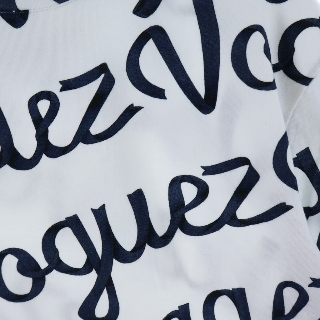 LOUIS VUITTON(ルイヴィトン) 16AW VOGUEZ VOYAGEZ Tee RM162 JPD HAY92W ヴォゲ ヴォワヤジェ 総柄 コットン クルーネック半袖Tシャツ カットソー ホワイト/ブラック