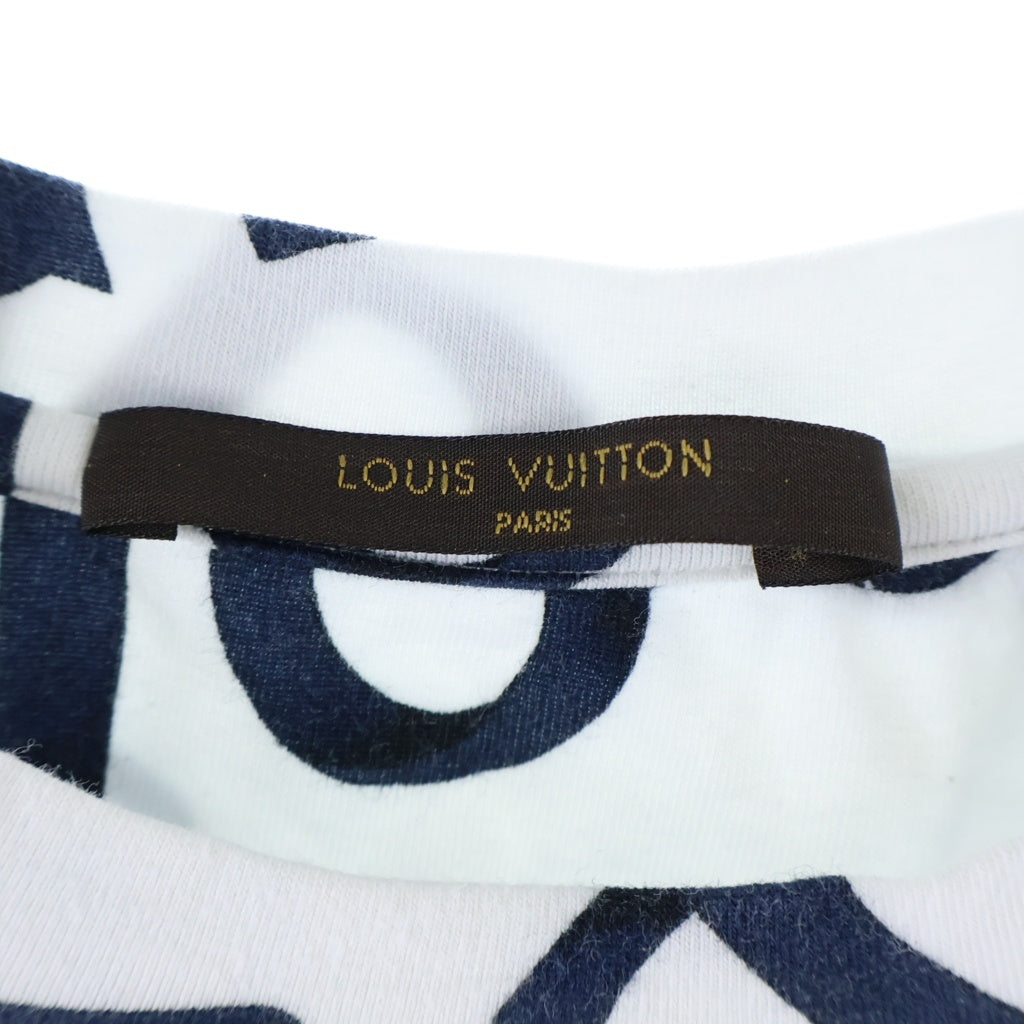 LOUIS VUITTON(ルイヴィトン) 16AW VOGUEZ VOYAGEZ Tee RM162 JPD HAY92W ヴォゲ ヴォワヤジェ 総柄 コットン クルーネック半袖Tシャツ カットソー ホワイト/ブラック