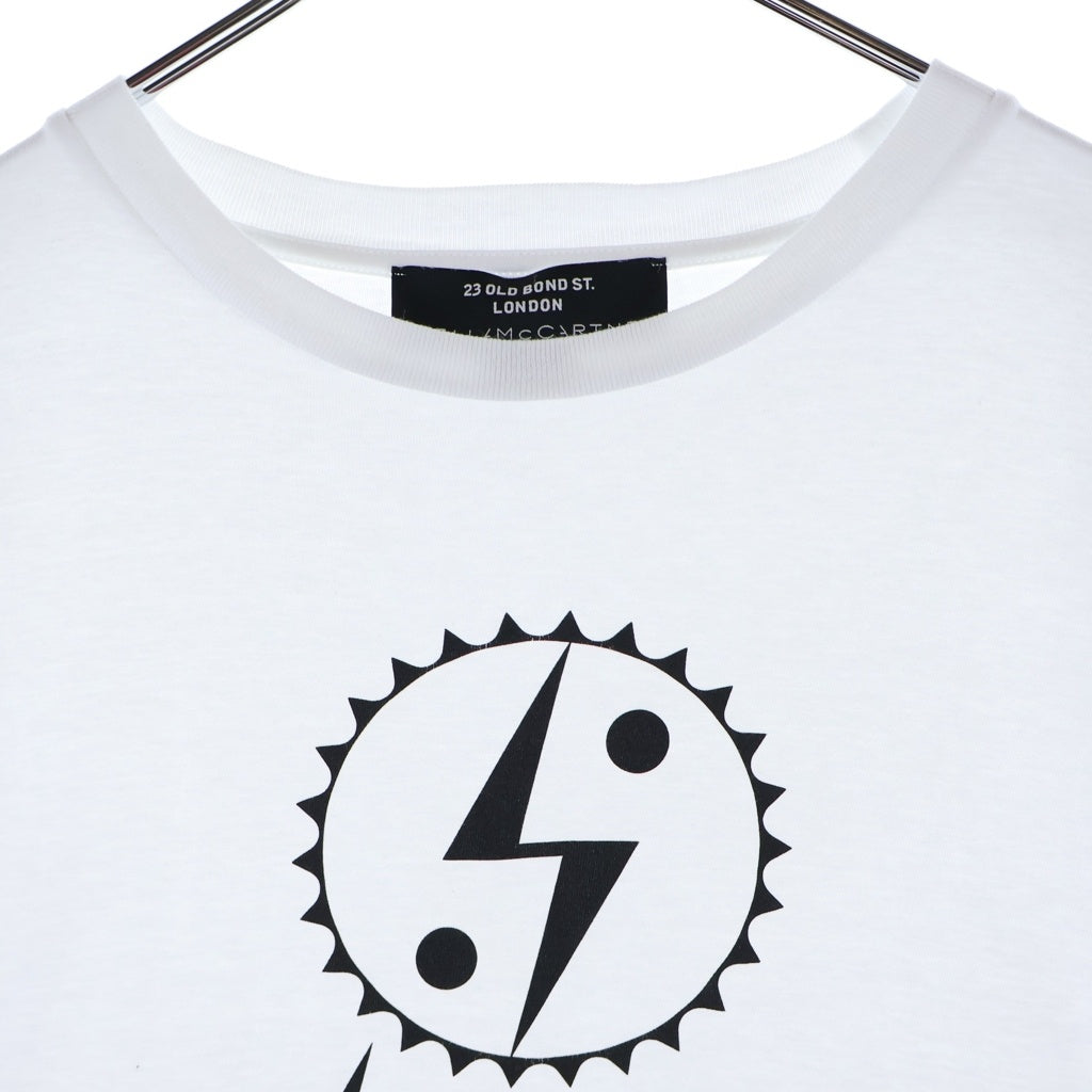 STELLA McCARTNEY(ステラマッカートニー) ×Ron Herman ロンハーマン別注 サンダーロゴプリント クルーネック半袖Tシャツ カットソー ホワイト 20213UX1005