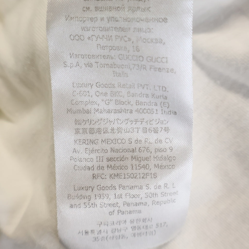 GUCCI(グッチ) フロントポケット ロゴエンブロイダリー クルーネック半袖Tシャツ カットソー ホワイト 673710 XJDVI