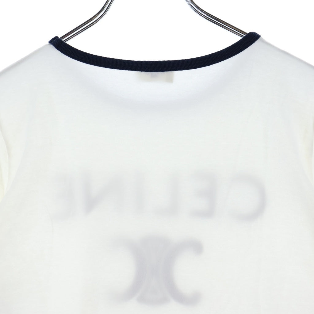 CELINE(セリーヌ) PARIS TEE パリス フロントロゴ プリント半袖Tシャツ カットソー ホワイト 2X872671Q
