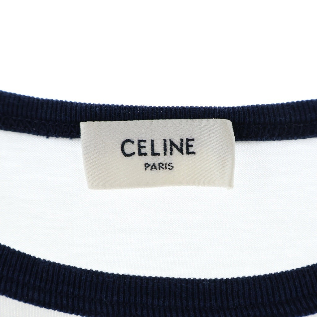 CELINE(セリーヌ) PARIS TEE パリス フロントロゴ プリント半袖Tシャツ カットソー ホワイト 2X872671Q