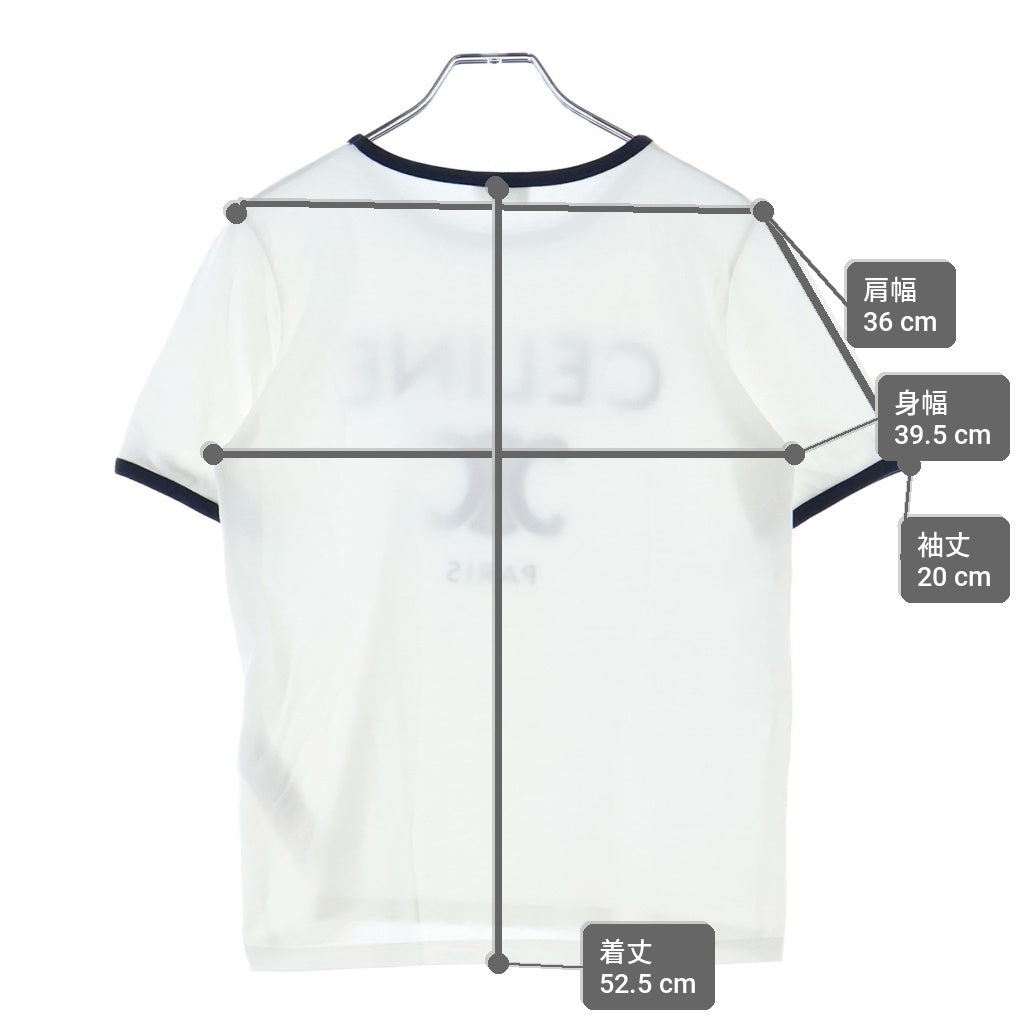 CELINE(セリーヌ) PARIS TEE パリス フロントロゴ プリント半袖Tシャツ カットソー ホワイト 2X872671Q