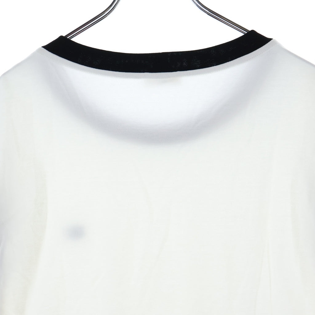 CELINE(セリーヌ) 24SS Contrast Logo Embroidered Crewneck T-Shirt 2X30O671Q.01OB コントラストロゴ刺繍 クルーネック半袖Tシャツ カットソー ホワイト/ブラック