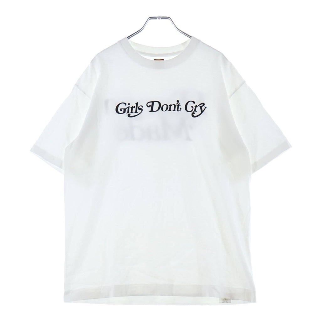 HUMAN MADE(ヒューマンメイド) ×Girls Dont Cry S/S LOGO TEE 両面ロゴプリント クルーネック半袖Tシャツ カットソー ホワイト