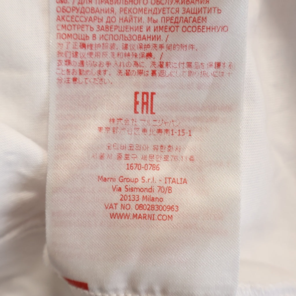 MARNI(マルニ) 23SS フロントミニロゴ クルーネック半袖Tシャツ カットソー ホワイト HUMU0223P1 USCS87