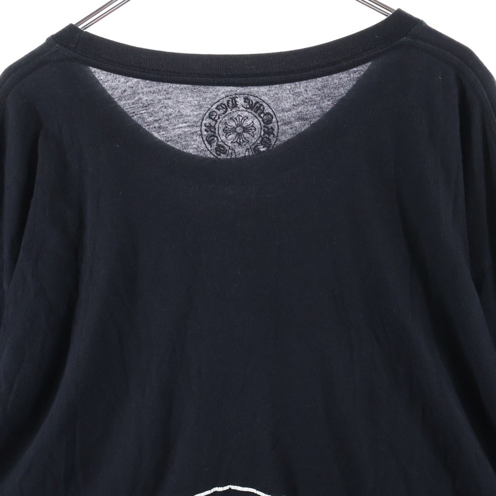 CHROME HEARTS(クロムハーツ) FLRL CRS HORSESHOE LS TEE アームフローラルクロス バックホースシュー クルーネック長袖Tシャツカットソー ブラック