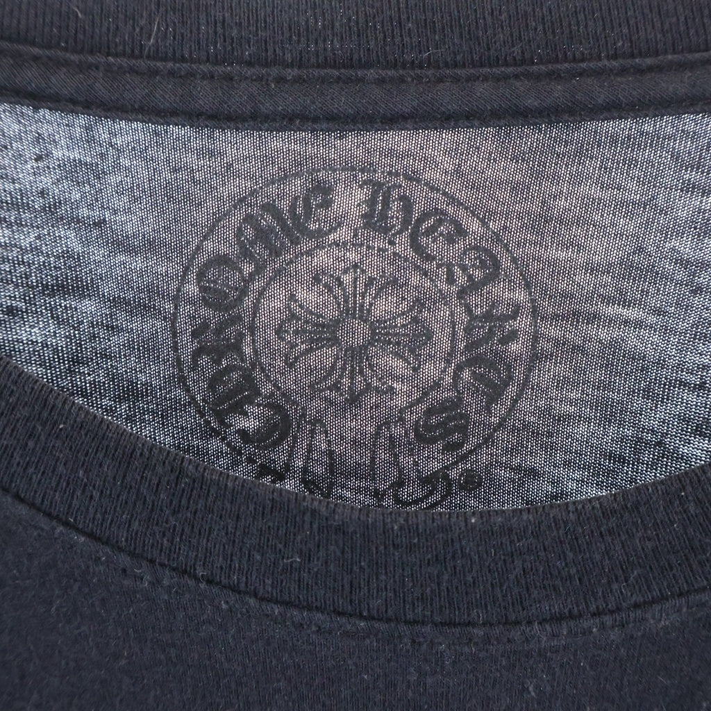 CHROME HEARTS(クロムハーツ) FLRL CRS HORSESHOE LS TEE アームフローラルクロス バックホースシュー クルーネック長袖Tシャツカットソー ブラック