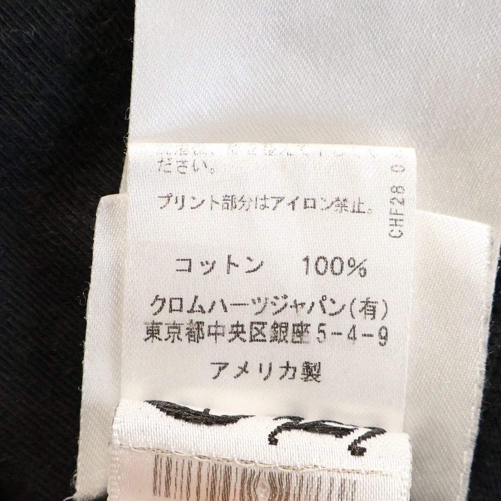 CHROME HEARTS(クロムハーツ) FLRL CRS HORSESHOE LS TEE アームフローラルクロス バックホースシュー クルーネック長袖Tシャツカットソー ブラック