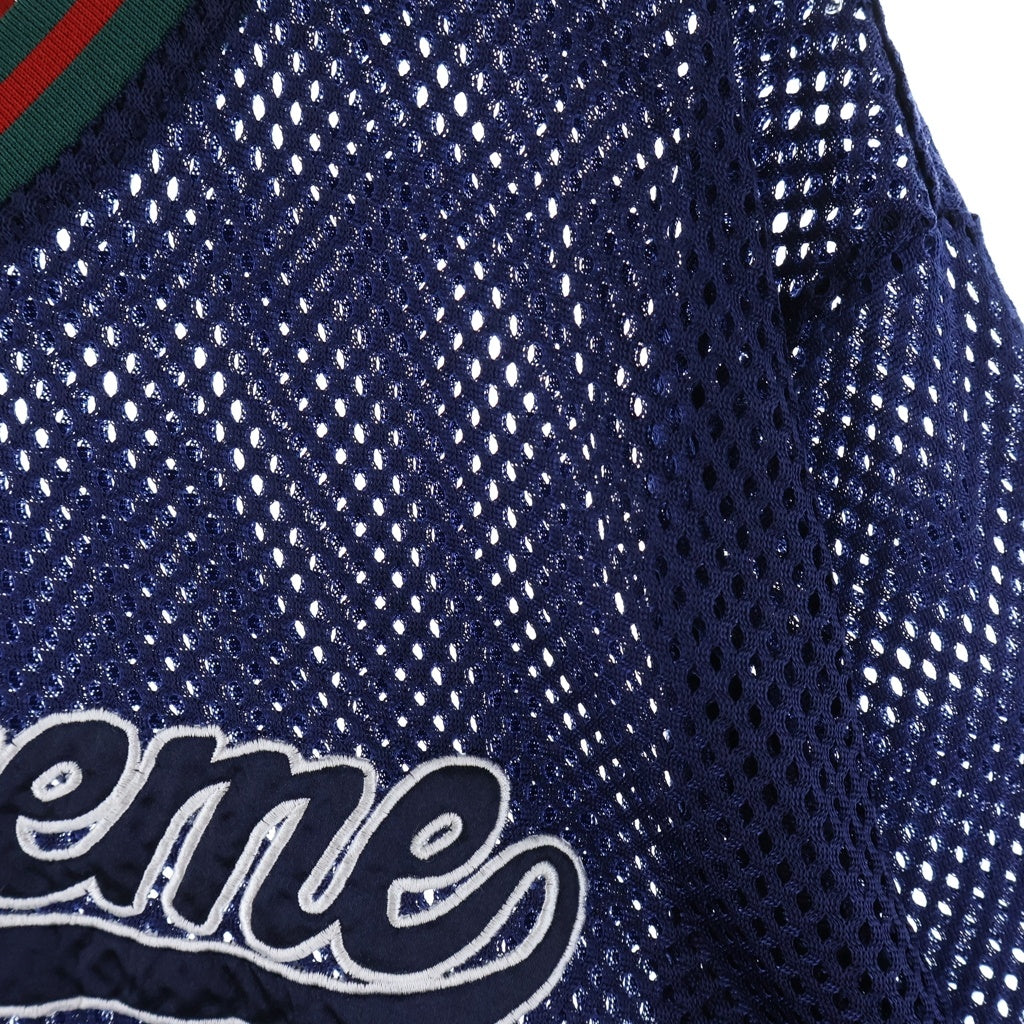 SUPREME(シュプリーム) 18SS Mesh Baseball Top メッシュ ベースボールTシャツ ナイロン ネイビー