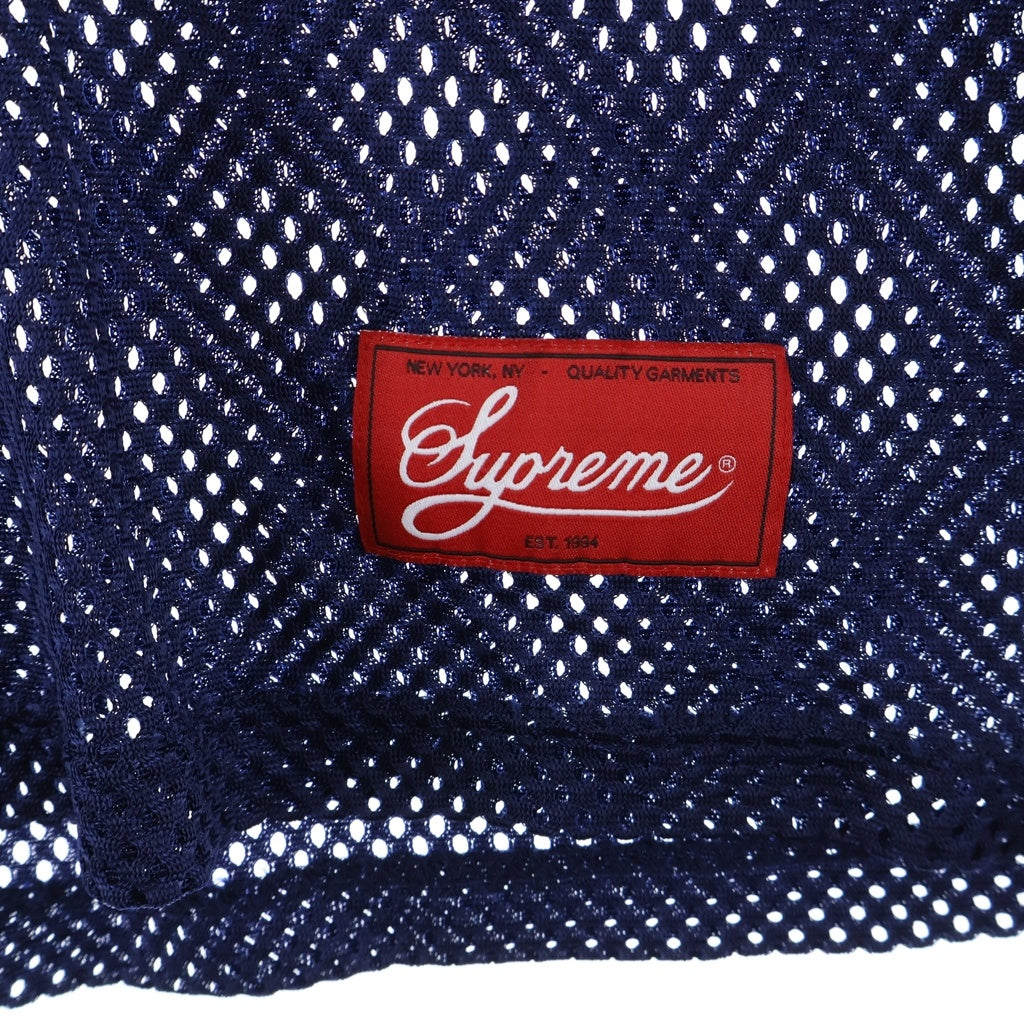 SUPREME(シュプリーム) 18SS Mesh Baseball Top メッシュ ベースボールTシャツ ナイロン ネイビー