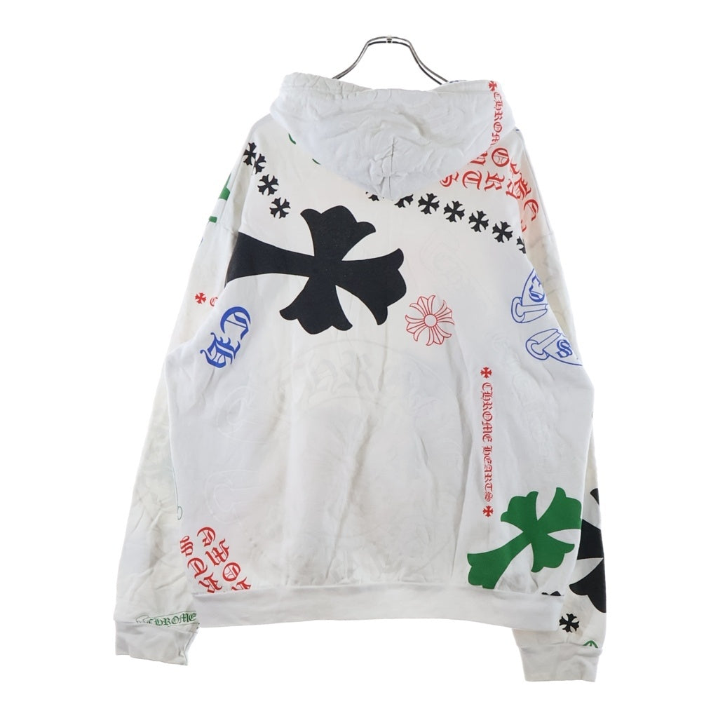 CHROME HEARTS(クロムハーツ) STENCIL HOODIE ステンシル フーディー 総柄 プリント プルオーバーパーカー ホワイト