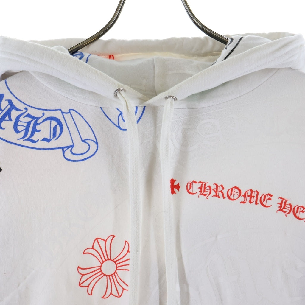 CHROME HEARTS(クロムハーツ) STENCIL HOODIE ステンシル フーディー 総柄 プリント プルオーバーパーカー ホワイト