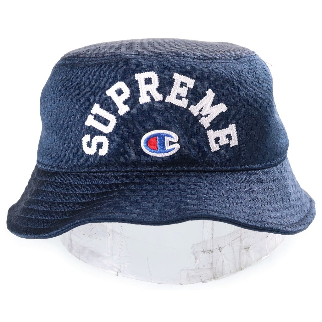 SUPREME(シュプリーム) 24SS CHAMPION Mesh Crusher × チャンピオン メッシュ バケットハット 帽子 ネイビー