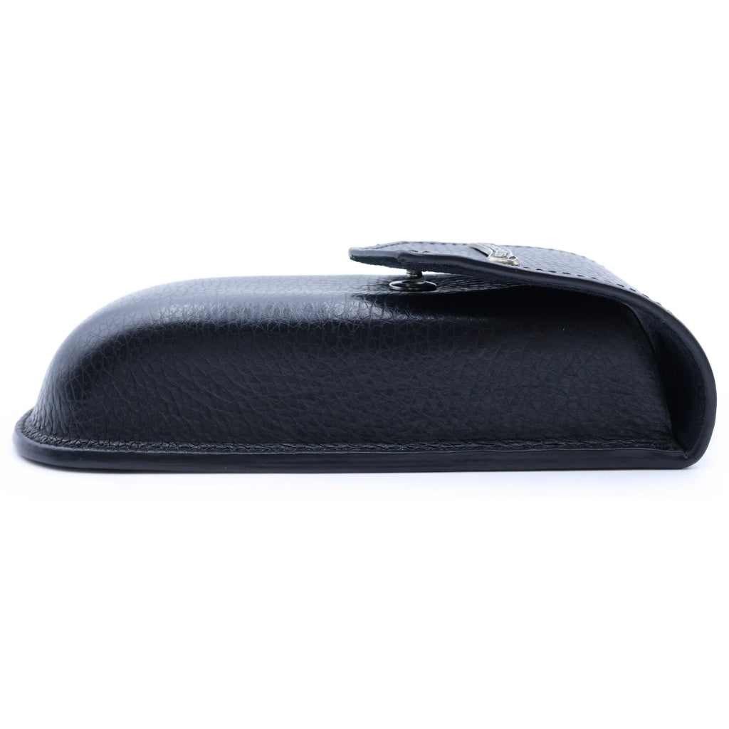 CHROME HEARTS(クロムハーツ) CASE スクロールラベル レザーメガネケース ブラック