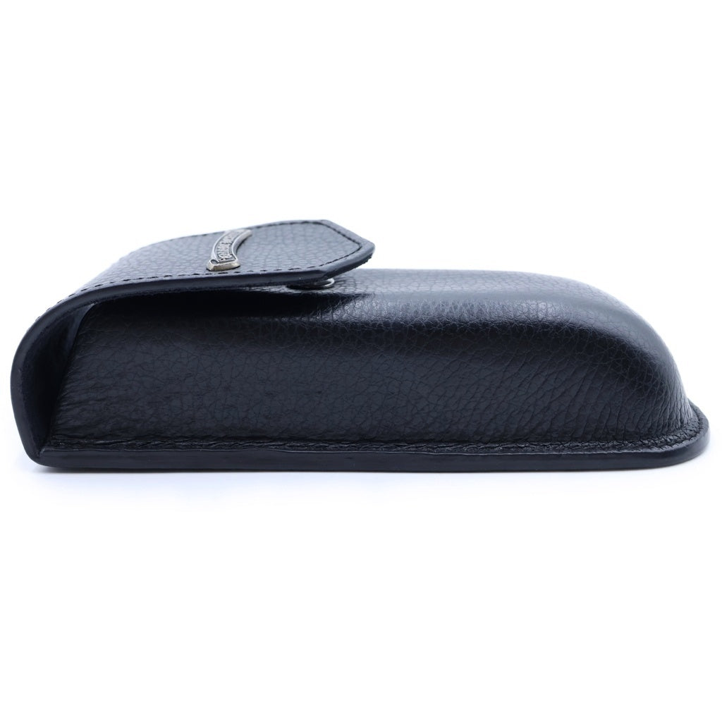CHROME HEARTS(クロムハーツ) CASE スクロールラベル レザーメガネケース ブラック