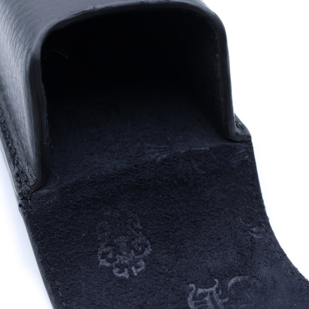 CHROME HEARTS(クロムハーツ) CASE スクロールラベル レザーメガネケース ブラック