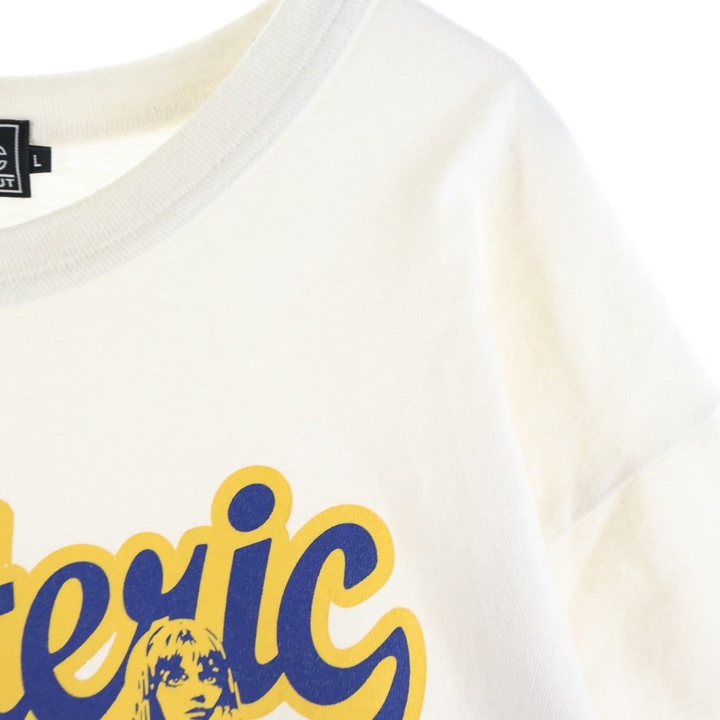 HYSTERIC GLAMOUR(ヒステリックグラマー) 25SS HYSTERIC LEAGUE ヒステリック リーグ フロントロゴプリント クルーネック半袖Tシャツ カットソー ホワイト 02251CT08
